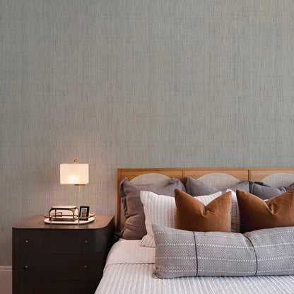 Basketweave Paperweave Wallpaper - Black and White on Silver