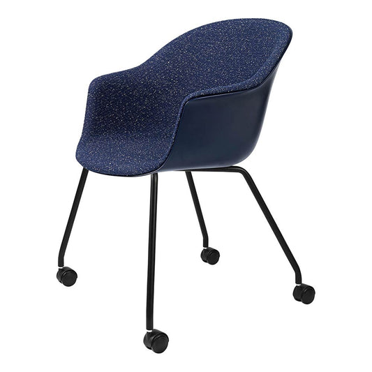 Bat Front Upholstered Meeting Chair - 4-Leg Base With Castors