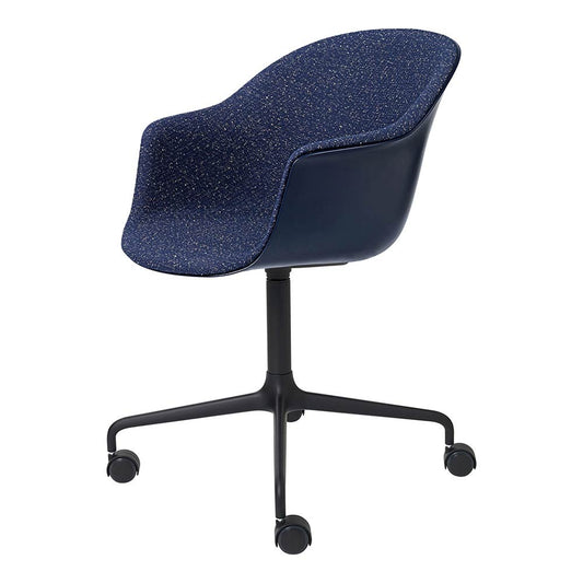 Bat Front Upholstered Meeting Chair - 4-Star Base With Castors