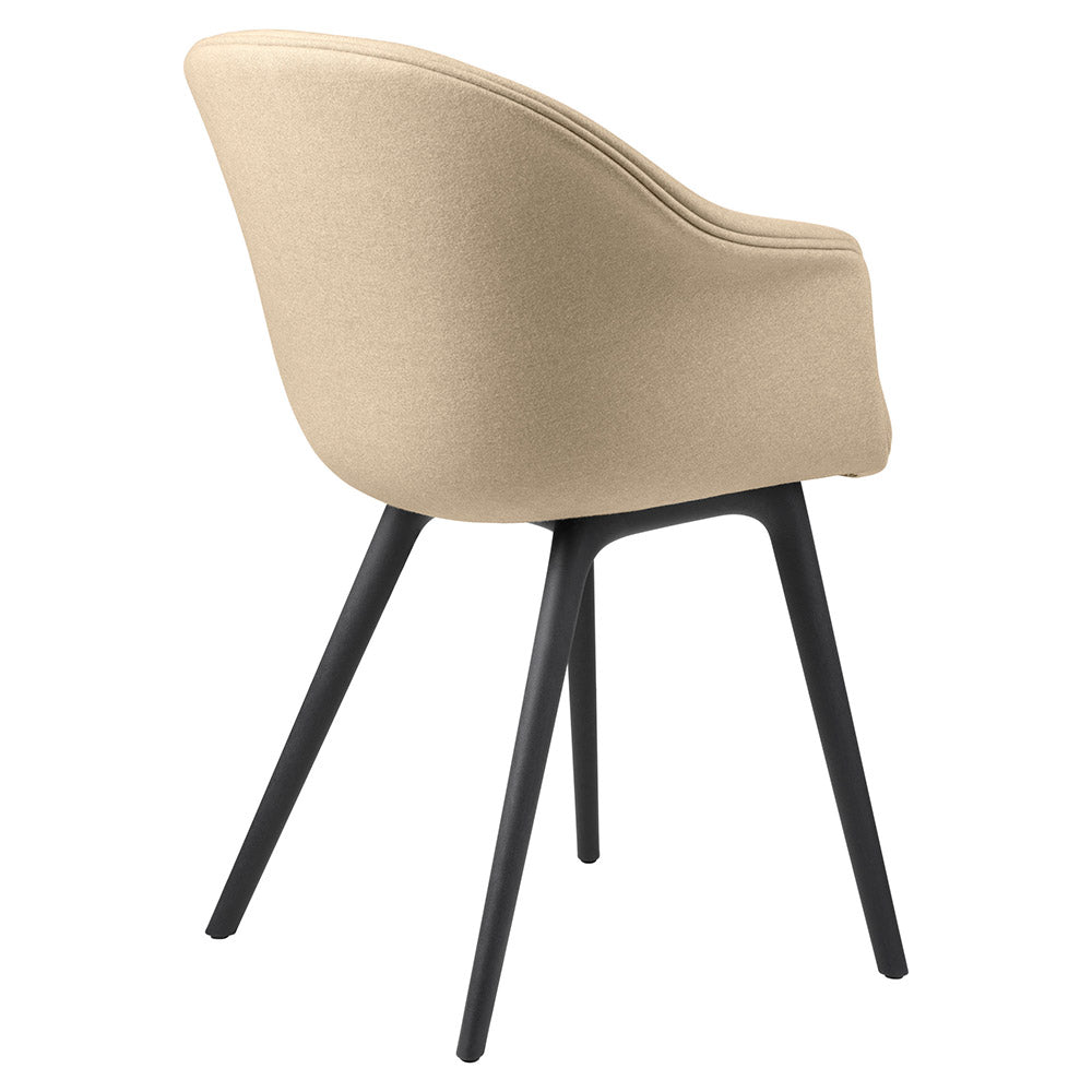 Bat Fully Upholstered Dining Chair - Black Plastic Base