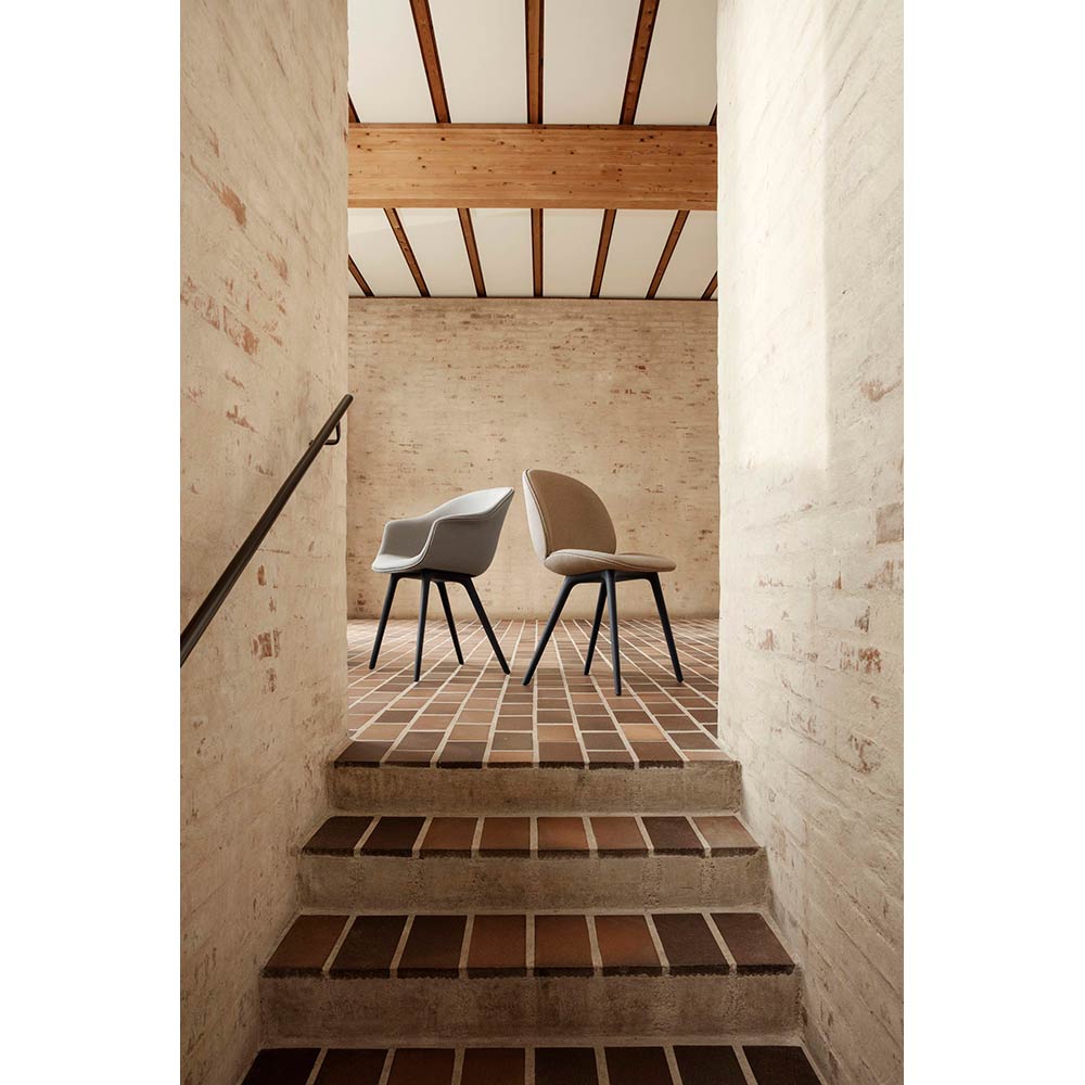 Bat Fully Upholstered Dining Chair - Black Plastic Base