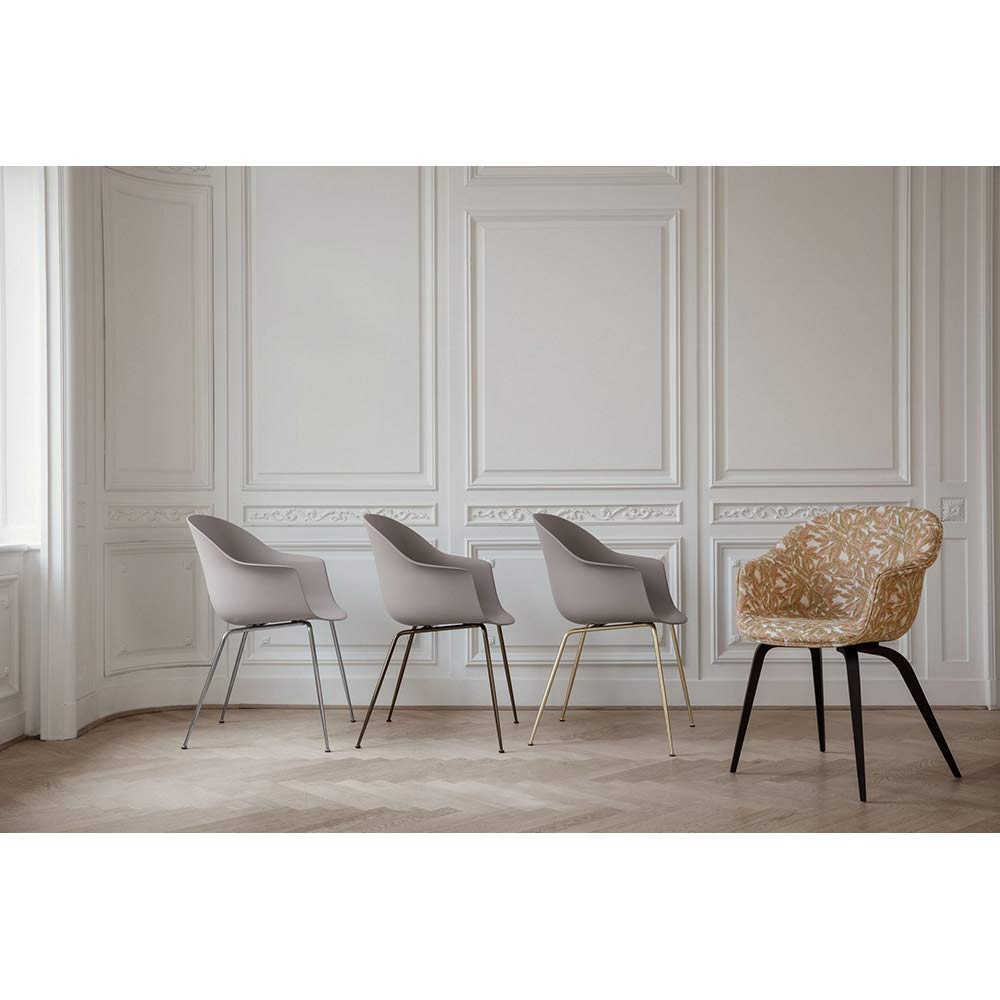 Bat Fully Upholstered Dining Chair - Wood Base
