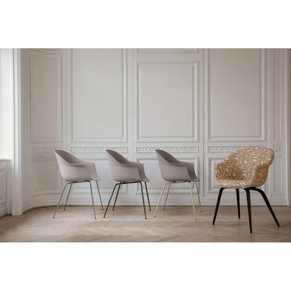 Bat Fully Upholstered Dining Chair - Wood Base