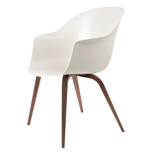 Bat Unupholstered Dining Chair - Alabaster White, American Walnut Base