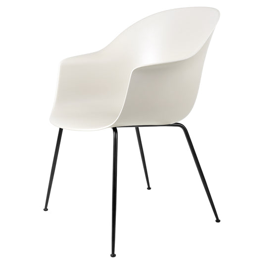 Bat Unupholstered Dining Chair - Alabaster White, Black Base