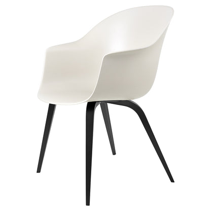 Bat Unupholstered Dining Chair - Alabaster White, Black Stained Beech Base