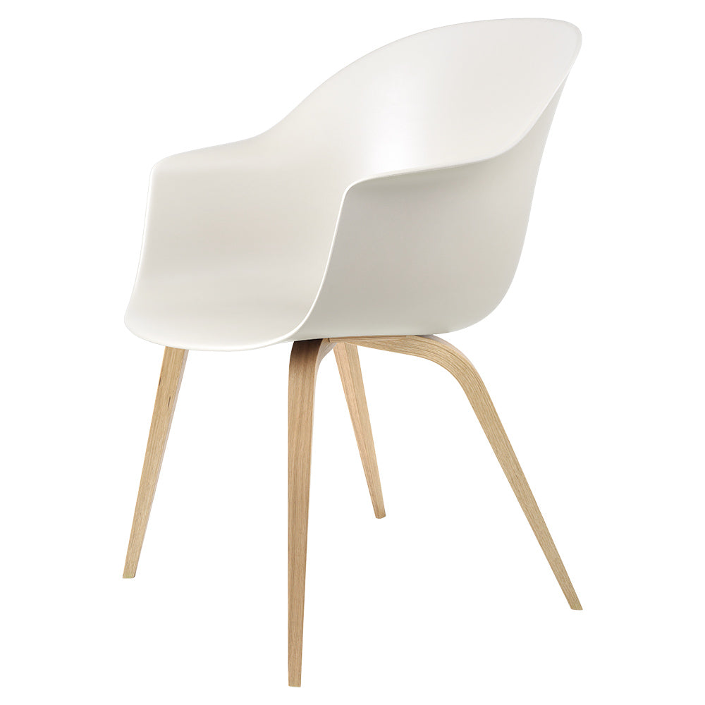 Bat Unupholstered Dining Chair - Alabaster White, Oak Base