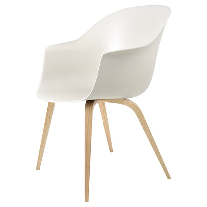 Bat Unupholstered Dining Chair - Alabaster White, Oak Base