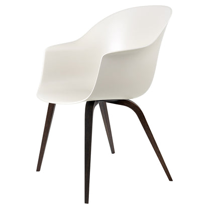 Bat Unupholstered Dining Chair - Alabaster White, Smoked Oak Base