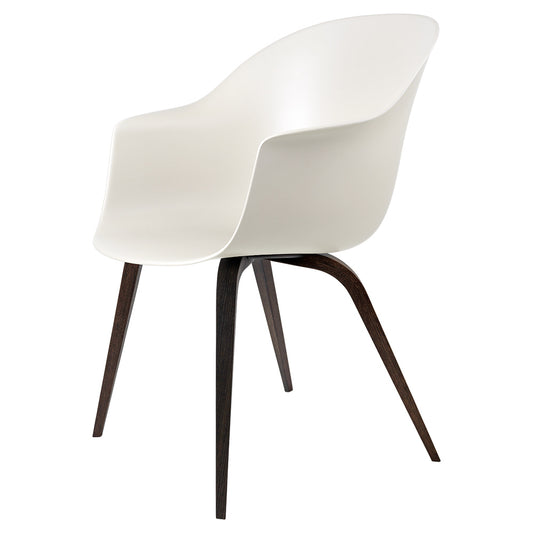 Bat Unupholstered Dining Chair - Alabaster White, Smoked Oak Base