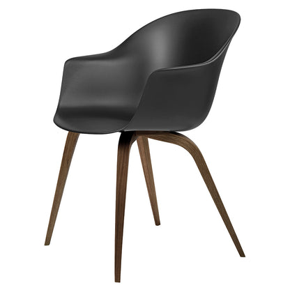 Bat Unupholstered Dining Chair - Black, American Walnut Base