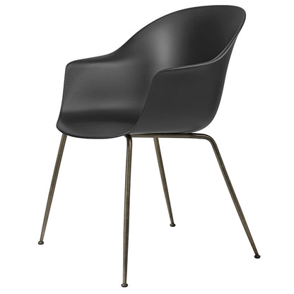 Bat Unupholstered Dining Chair - Black, Antique Brass Base