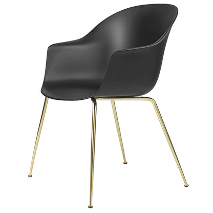 Bat Unupholstered Dining Chair - Black, Brass Base