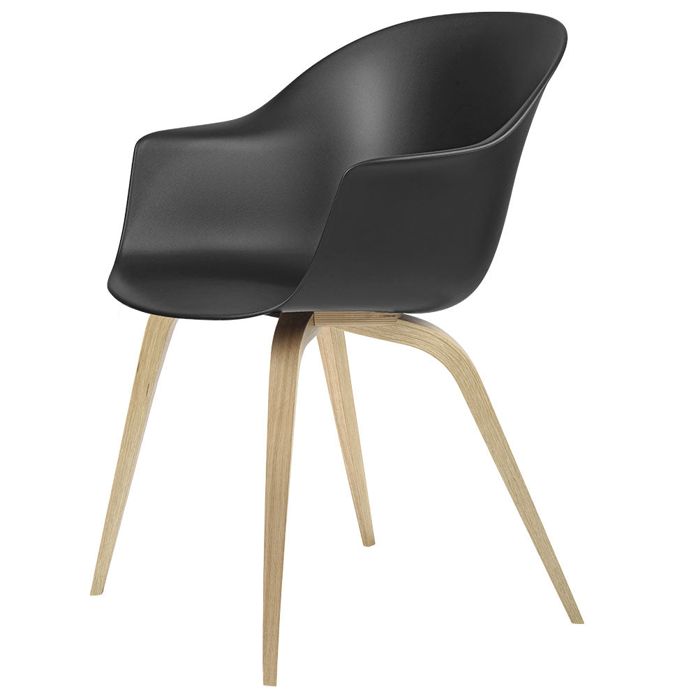 Bat Unupholstered Dining Chair - Black, Oak Base