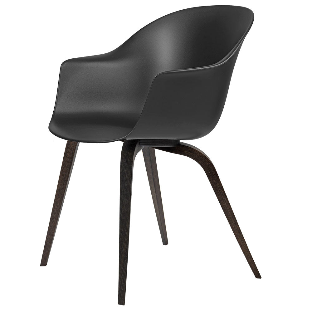 Bat Unupholstered Dining Chair - Black, Smoked Oak Base