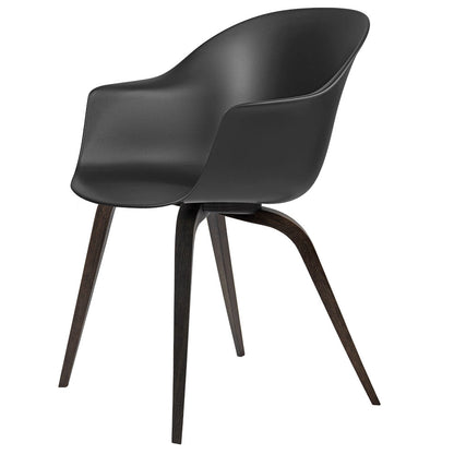 Bat Unupholstered Dining Chair - Black, Smoked Oak Base