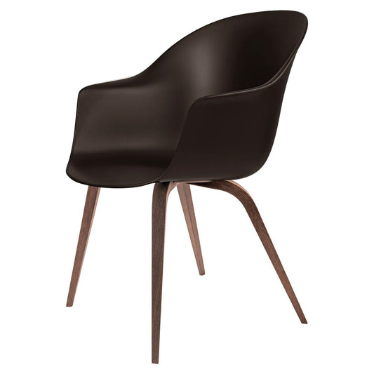 Bat Unupholstered Dining Chair - Mocha Brown, American Walnut Matte Lacquered Base