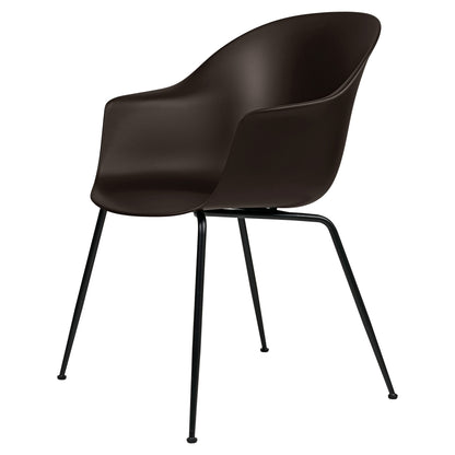 Bat Unupholstered Dining Chair - Mocha Brown, Black Matte Base