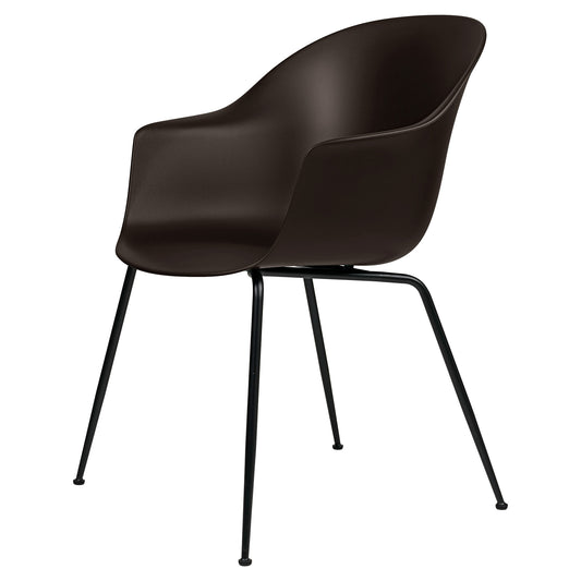 Bat Unupholstered Dining Chair - Mocha Brown, Black Matte Base