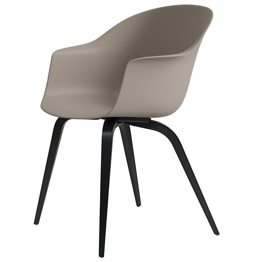 Bat Unupholstered Dining Chair - New Beige, Black Stained Beech Base