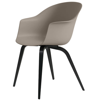 Bat Unupholstered Dining Chair - New Beige, Black Stained Beech Base