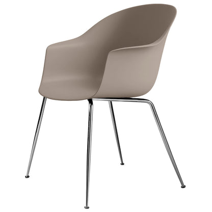 Bat Unupholstered Dining Chair - New Beige, Chrome Base