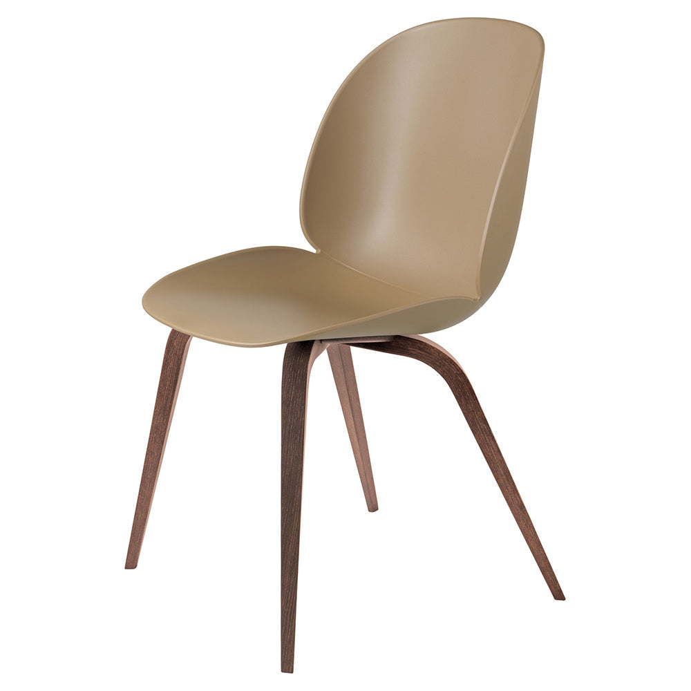 Bat Unupholstered Dining Chair - Pebble Brown, American Walnut Base