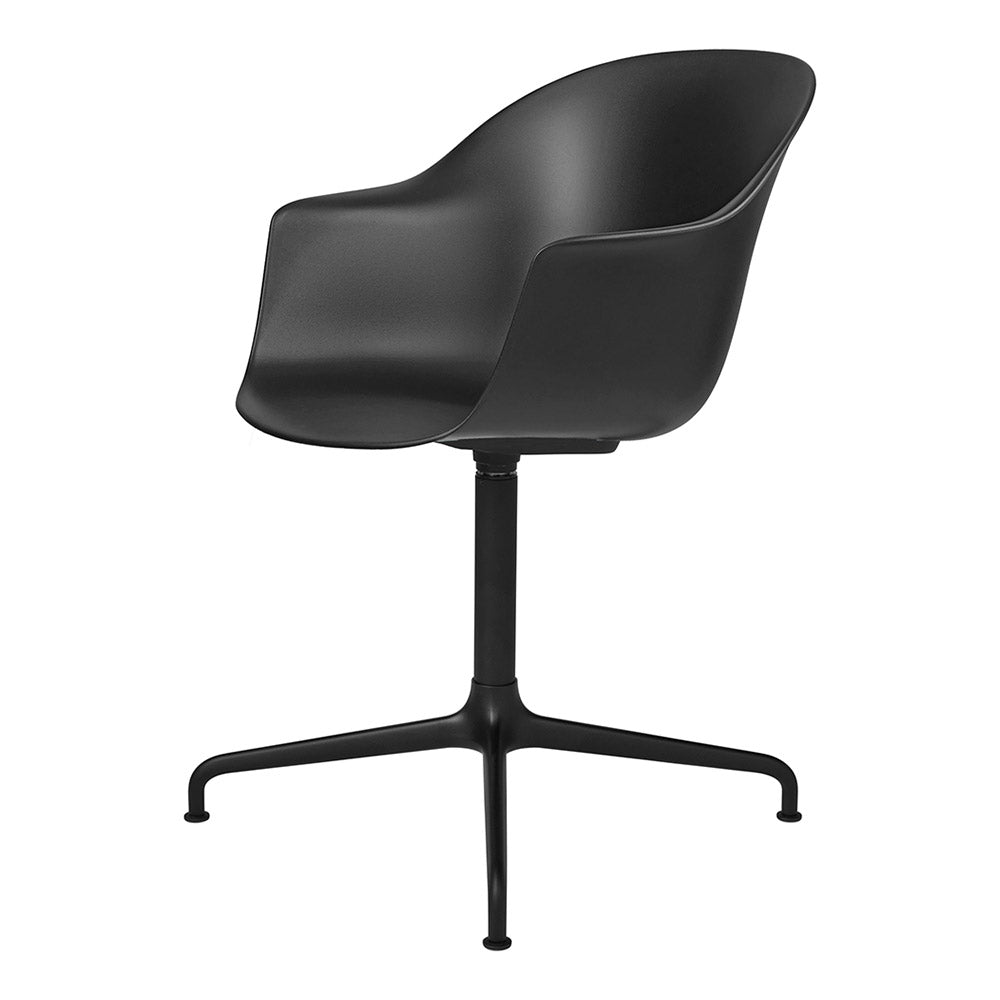 Bat Unupholstered Meeting Chair - Black Shell, 4-Star Base