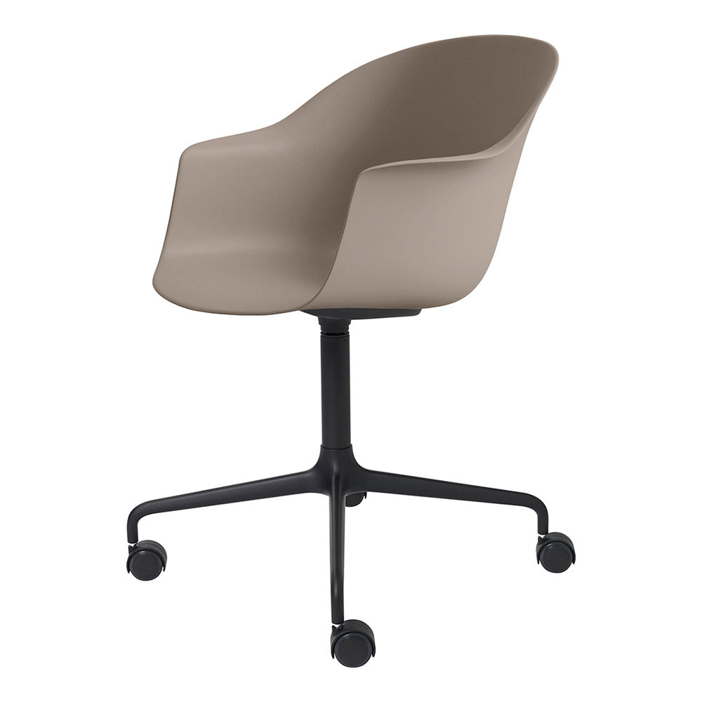 Bat Unupholstered Meeting Chair - New Beige Shell, 4-Star Base With Castors