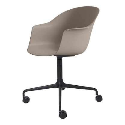 Bat Unupholstered Meeting Chair - New Beige Shell, 4-Star Base With Castors