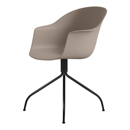 Bat Unupholstered Meeting Chair - New Beige Shell, Black Matte Swivel Base