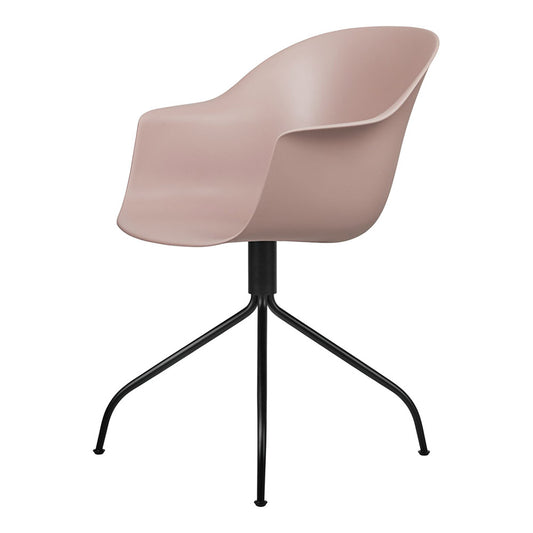 Bat Unupholstered Meeting Chair - Sweet Pink Shell, Black Matte Swivel Base