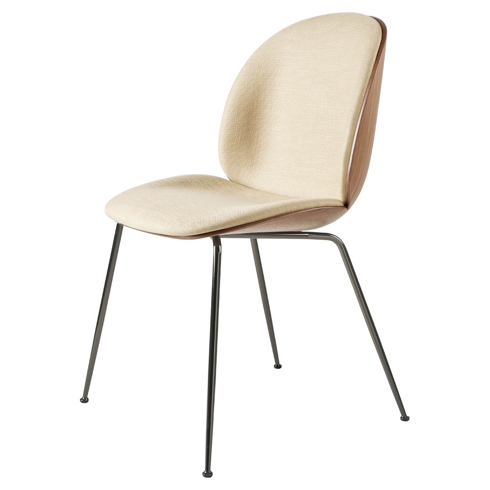Beetle Front Upholstered Dining Chair - Veneer Shell, Conic Base