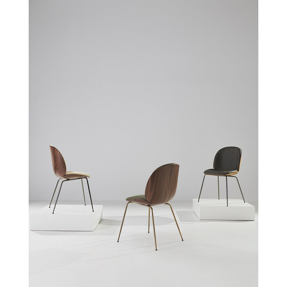 Beetle Front Upholstered Dining Chair - Veneer Shell, Conic Base