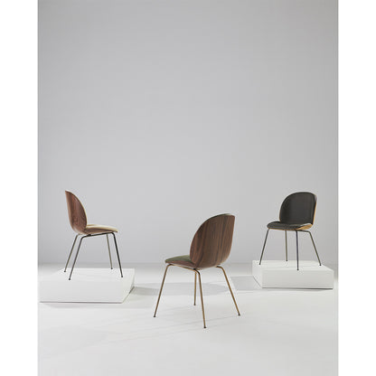 Beetle Front Upholstered Dining Chair - Veneer Shell, Conic Base