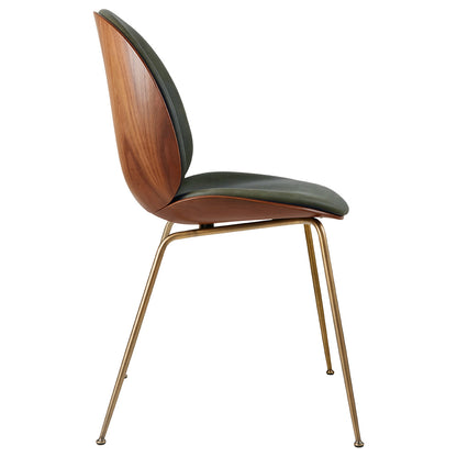 Beetle Front Upholstered Dining Chair - Veneer Shell, Conic Base