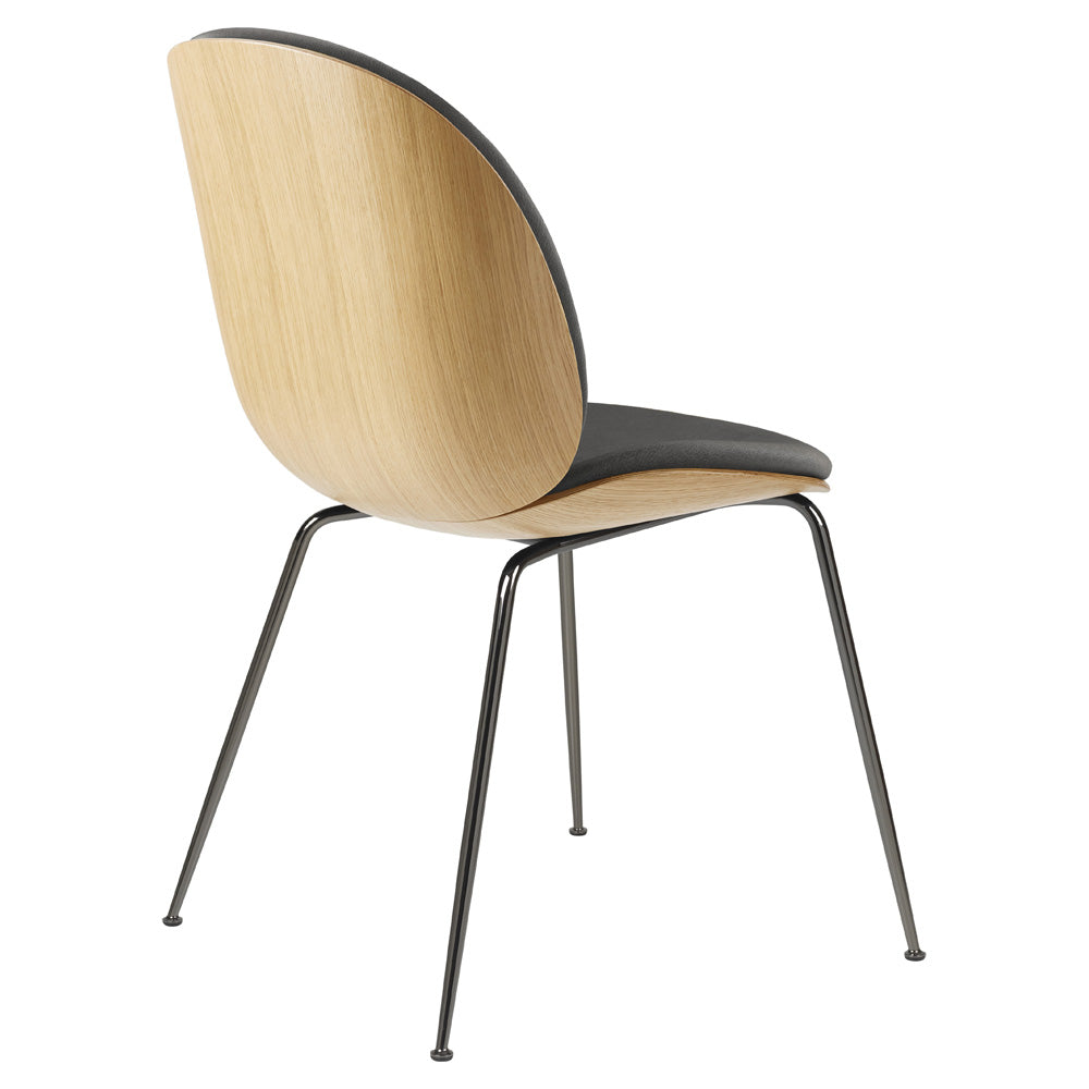 Beetle Front Upholstered Dining Chair - Veneer Shell, Conic Base
