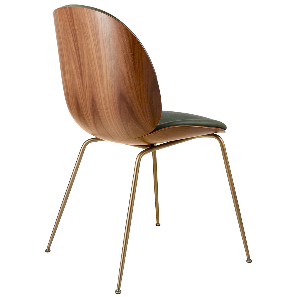 Beetle Front Upholstered Dining Chair - Veneer Shell, Conic Base