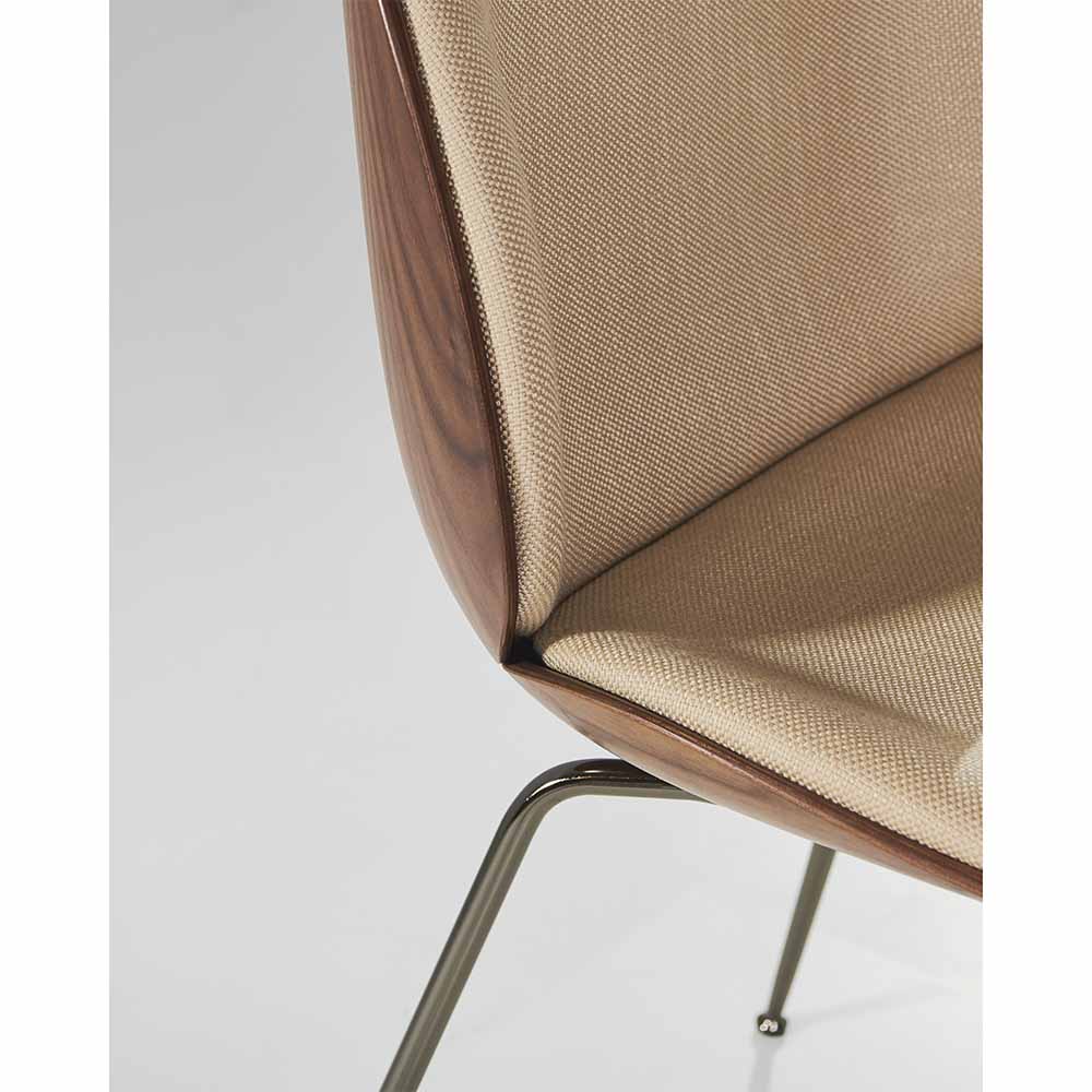 Beetle Front Upholstered Dining Chair - Veneer Shell, Conic Base