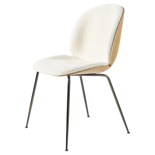 Quick Ship Beetle Front Upholstered Dining Chair - Veneer Shell, Conic Base