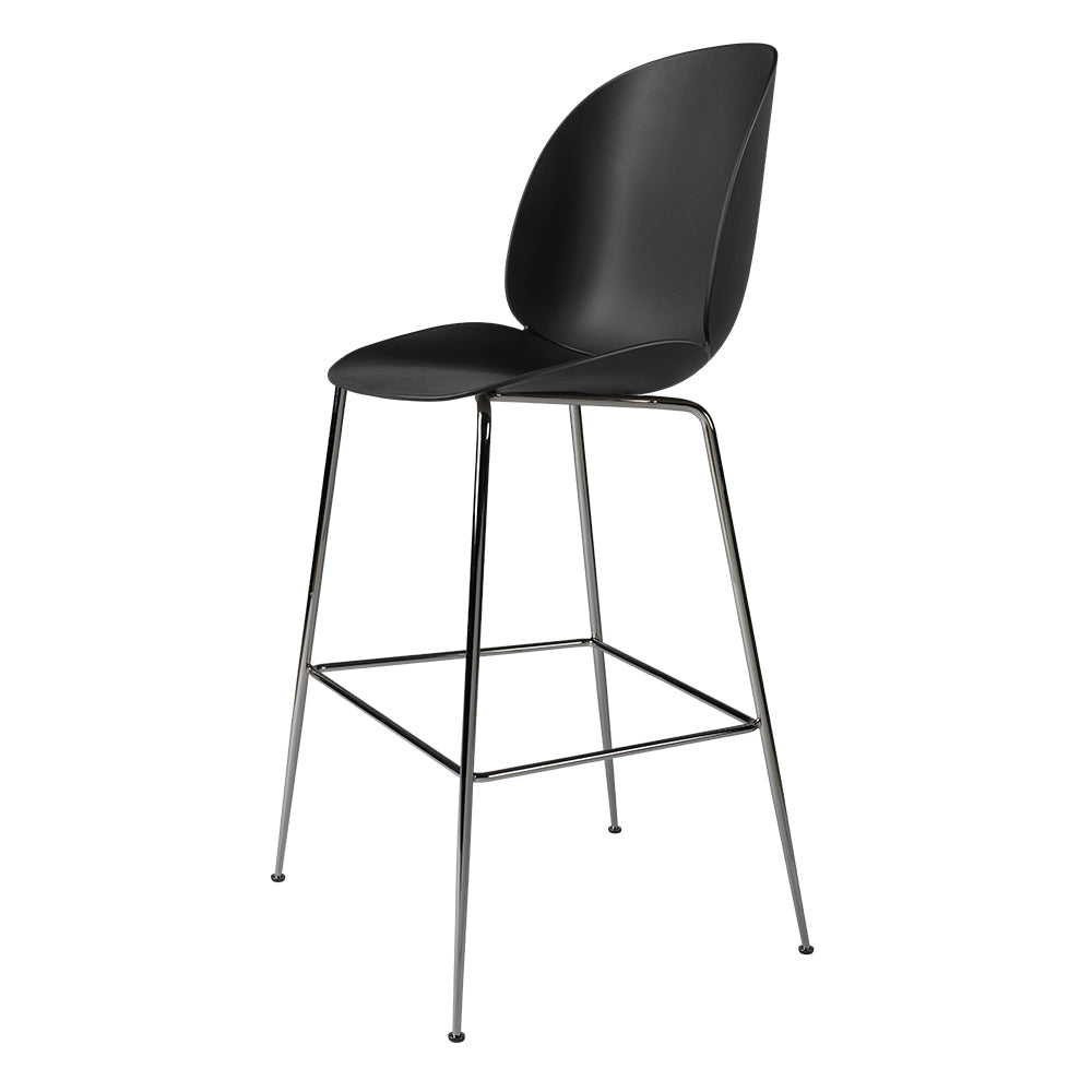 Beetle Counter Chair - Black, Black Chrome