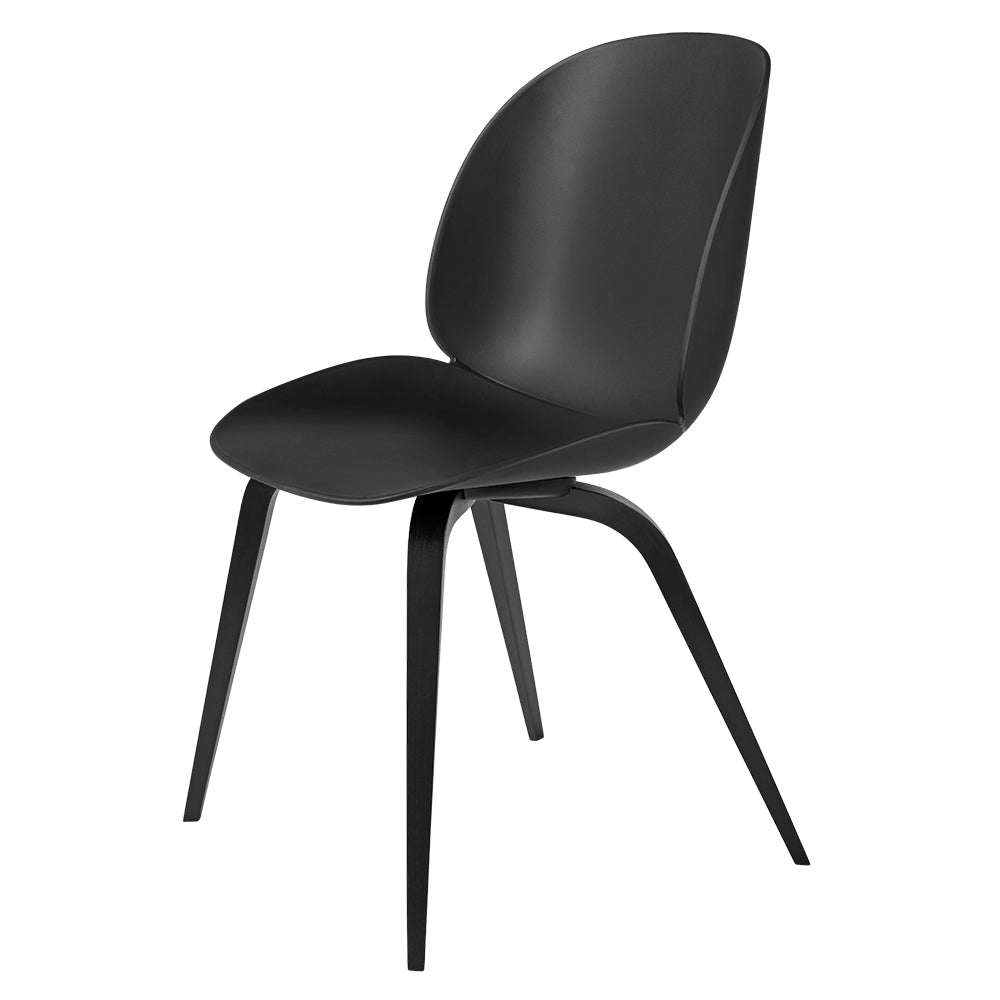 Beetle Dining Chair - Black, Black Stained Beech Legs