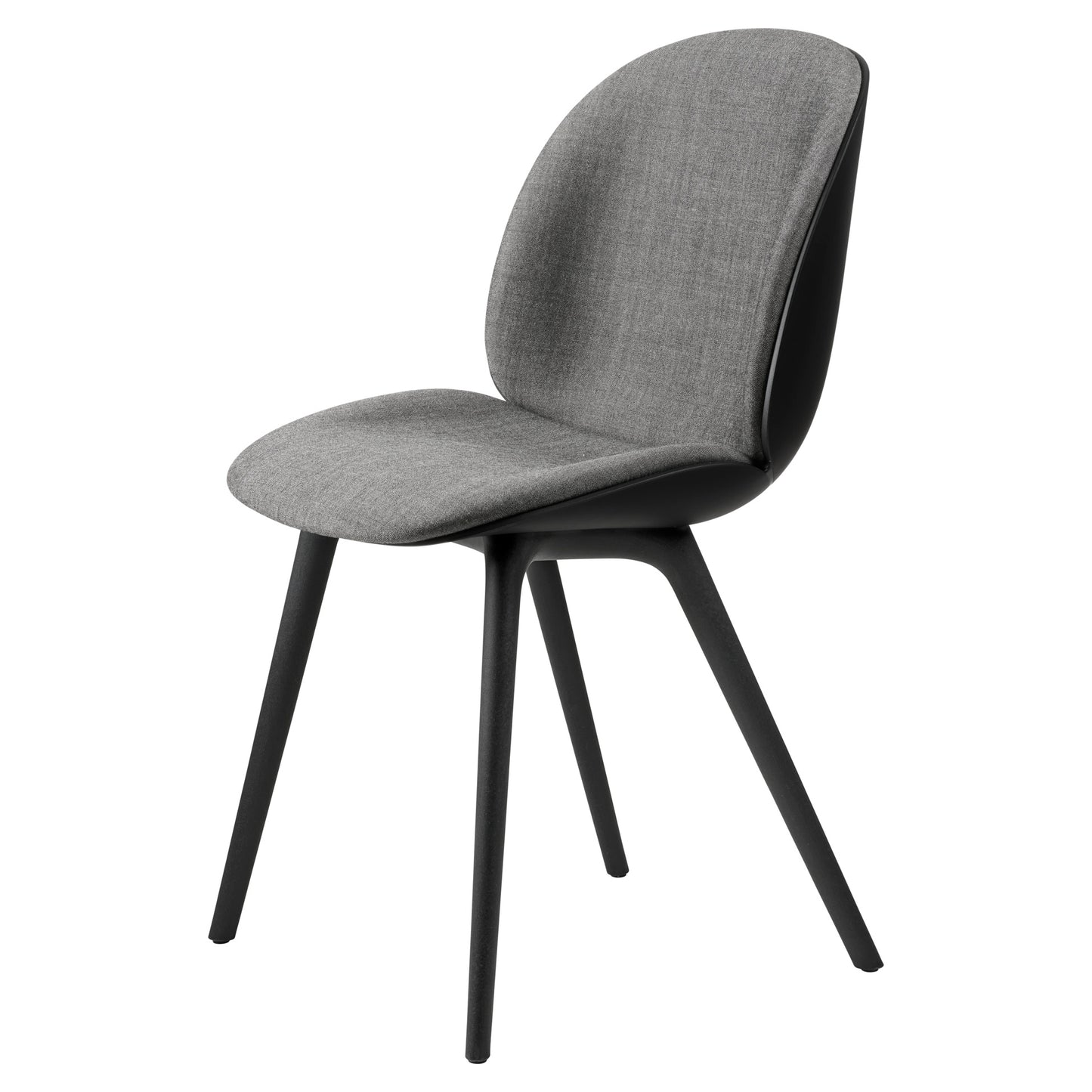 Beetle Dining Chair - Front Upholstered, Black Plastic Base