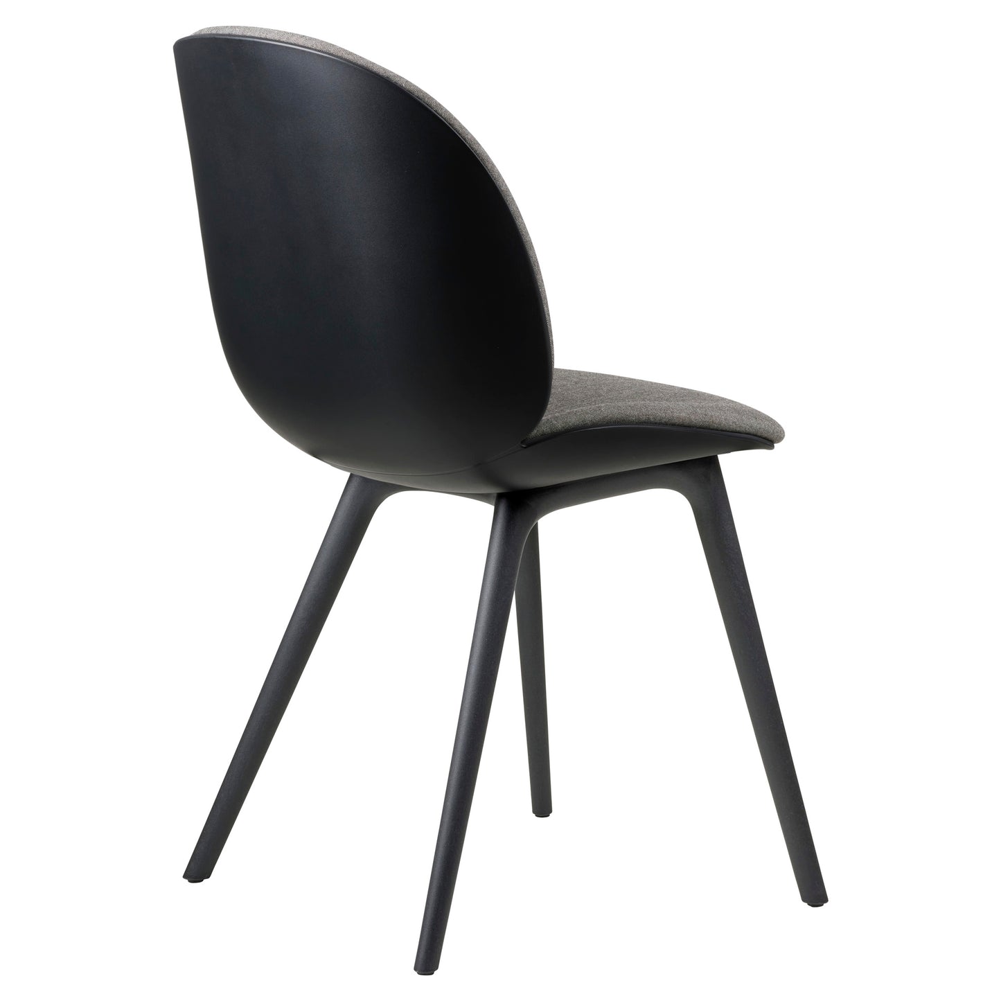 Beetle Dining Chair - Front Upholstered, Black Plastic Base