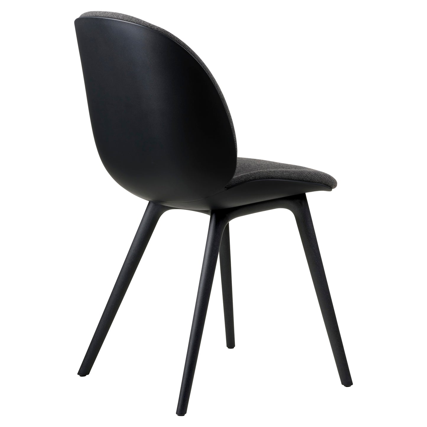 Beetle Dining Chair - Front Upholstered, Black Plastic Base