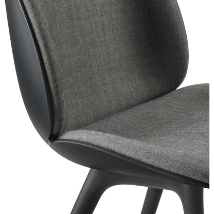 Beetle Dining Chair - Front Upholstered, Black Plastic Base