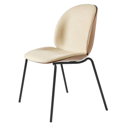 Beetle Front Upholstered Dining Chair - Veneer Shell, Stackable Base