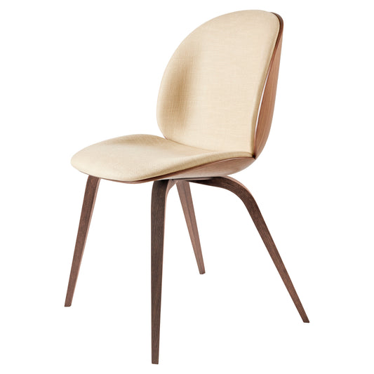 Beetle Front Upholstered Dining Chair - Veneer Shell, Wood Base