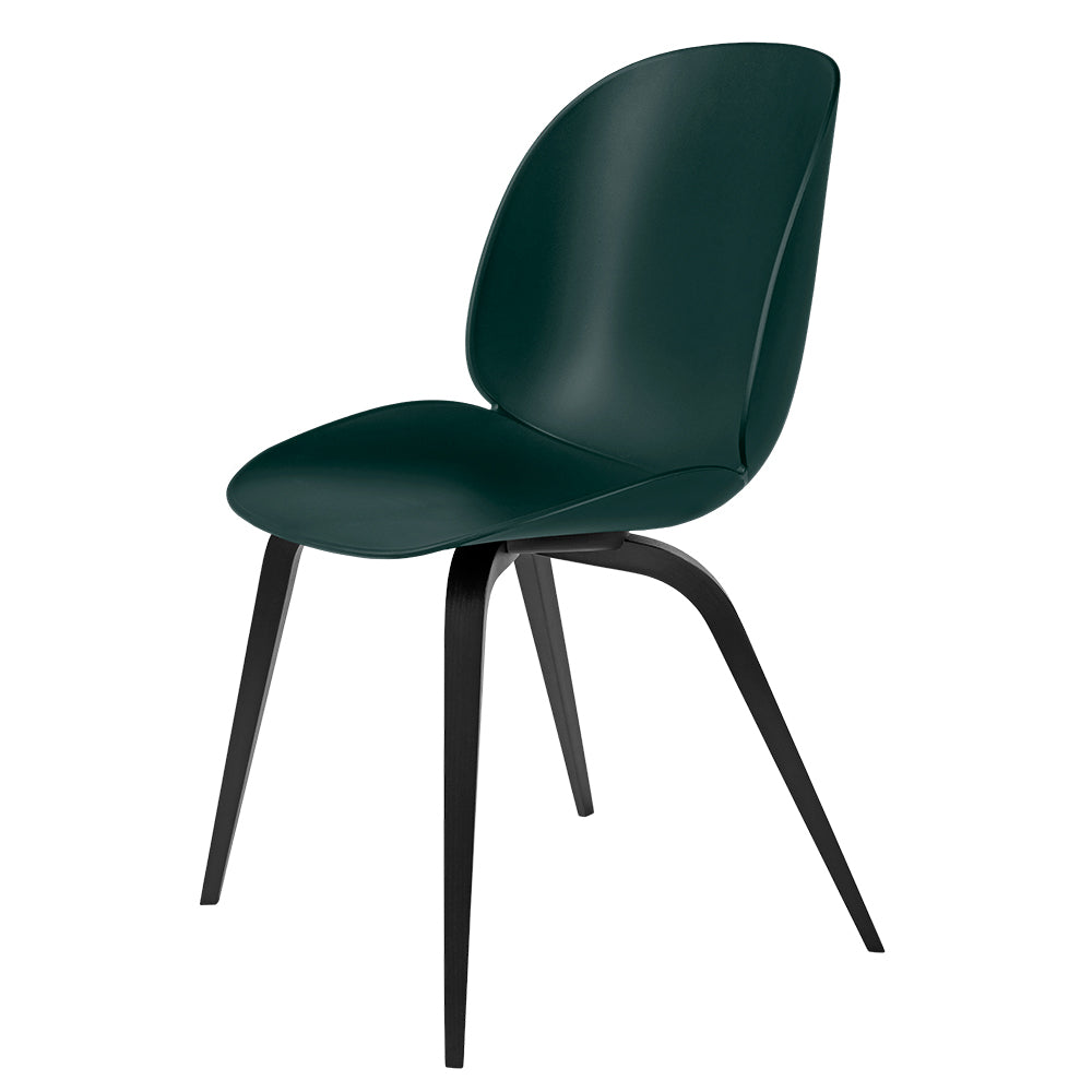Beetle Dining Chair - Green, Black Stained Beech Legs