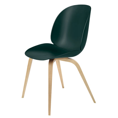 Beetle Dining Chair - Green, Oak Legs